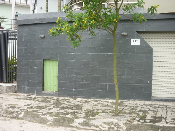 Đá ốp tường xanh đen