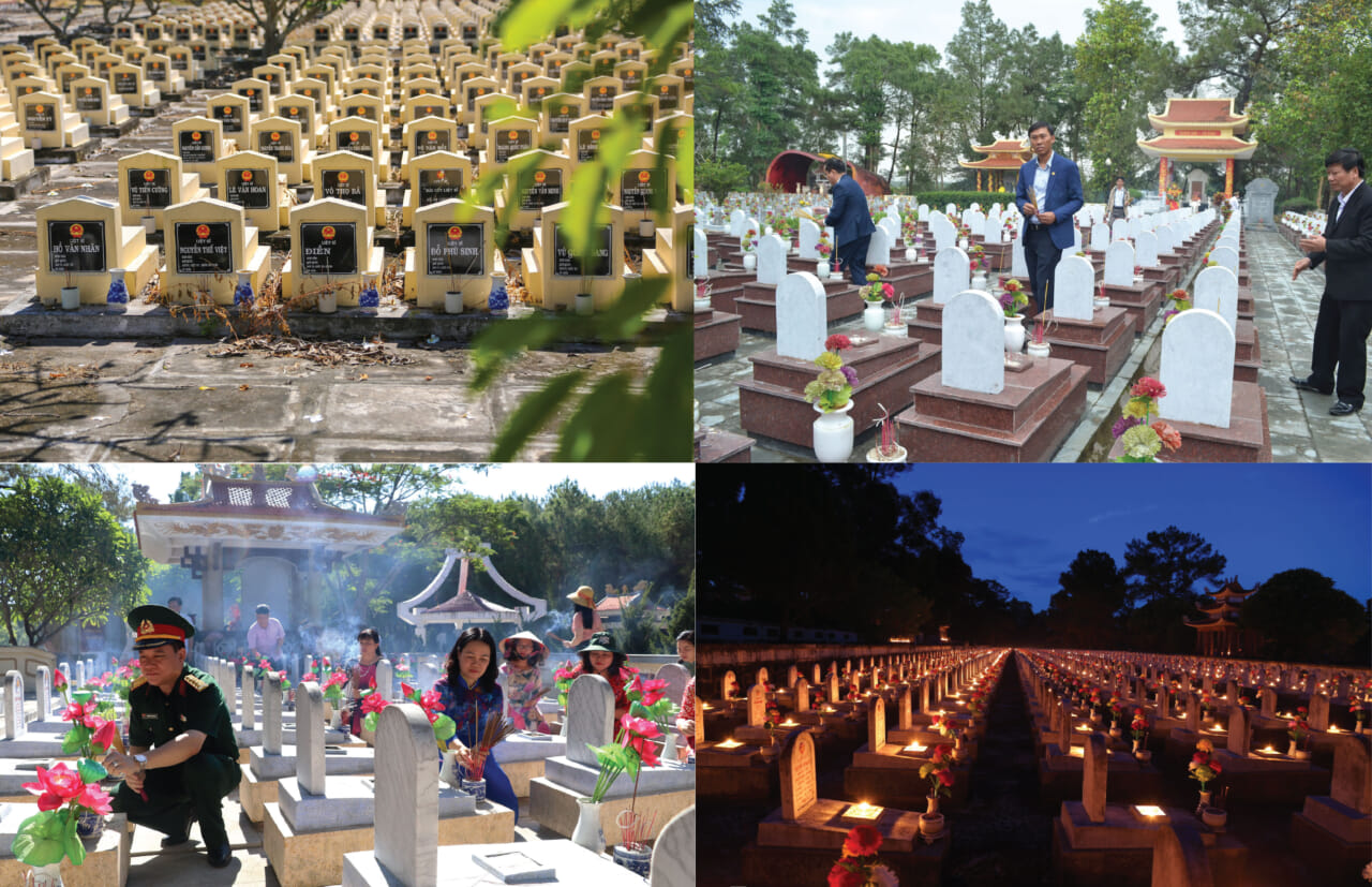 Hàng năm có nhiều người đến thăm Nghĩa trang Trường Sơn
