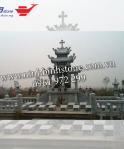 Mộ công giáo đá xanh nguyên khối NBS-MCG208