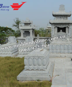 Mộ đá xanh không mái đẹp NBS-MĐKM208