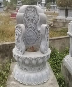 Mộ đá tròn dáng đài sen  NBS-MĐT203