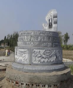 Mộ tròn đẹp tạc hoa sen NBS-MĐT210