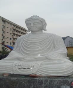 Tượng Phật Đá tự nhiên màu trắng NBS-TPTC202