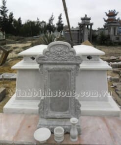Mộ đôi đá cẩm thạch trắng NBS-MĐĐ217