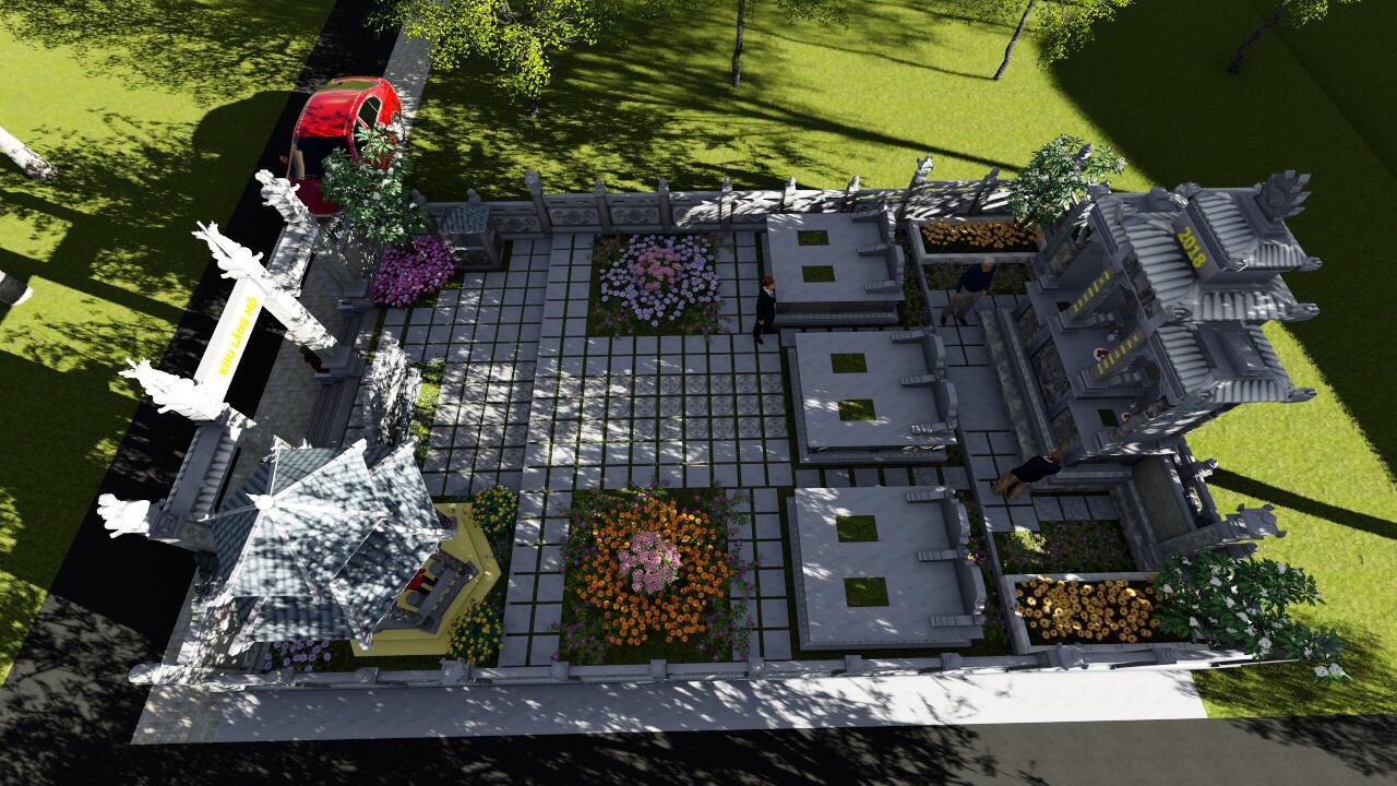 Bản vẽ thiết kế khu mộ gia đình 3D của Ninh Bình Stone