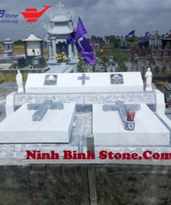 Mộ đá công giáo- Mộ đôi đẹp NBS-MCG212