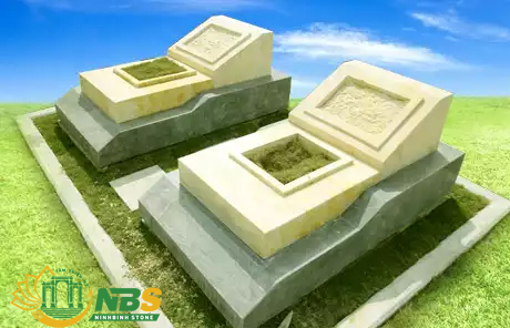Hướng dẫn cách làm hòn non bộ chi tiết, đơn giản nhất 58 6. Mẫu mộ được xây dựng từ đá xanh đen Thanh Hóa và đá vàng Nghệ An của Ninh Bình Stone