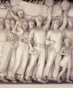 Phù điêu khắc đoàn người – Tranh phù điêu đá NBS-PDD216