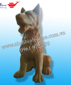 Tượng Chó đá NBS-TCĐ 207 - Chó bằng đá màu vàng tự nhiên