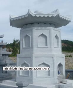 Mẫu mộ đá hình tháp bằng đá trắng NBS-MT206