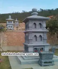 Mẫu mộ đá hình tháp bằng đá xanh NBS-MT207