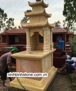 Mộ đá ba mái màu vàng NBS-MCM254