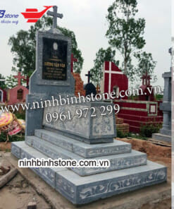 Mộ đá công giáo đá xanh NBS-MCG215