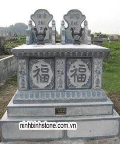 Mộ đá đôi nguyên khối đá xanh NBS-MĐĐ236