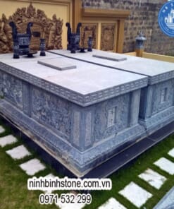 Mộ đá đôi nguyên khối đẹp NBS-MĐĐ237
