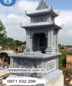 Mộ đá hai mái chạm chữ thọ NBS-MCM237