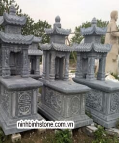 Mộ đá hai mái đá xanh uy nghi NBS-MCM247