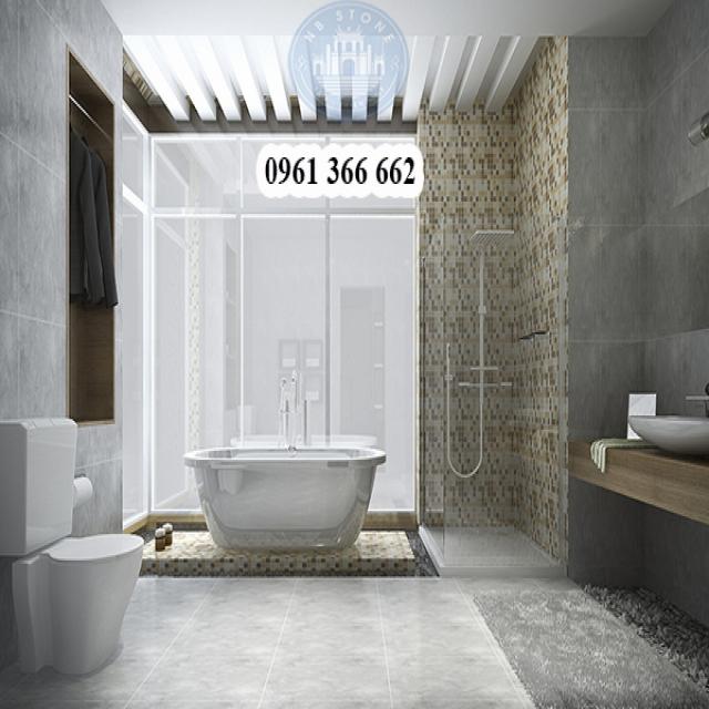 chon da op tuong nha ve sinh nhu the nao la tot