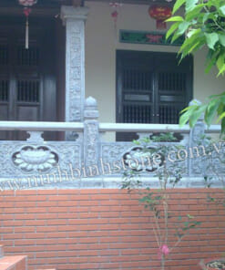 Lan can đá đẹp - Tường rào đá đẹp chạm Sen NBS-LCD251