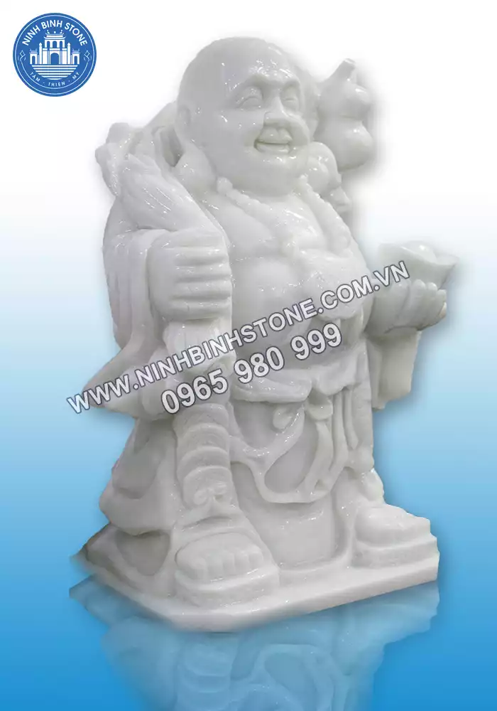 Tượng phật Di lặc bằng đá cẩm thạch trắng