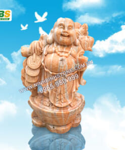 Tựơng Di lạc với đá cẩm thạch vân gỗ