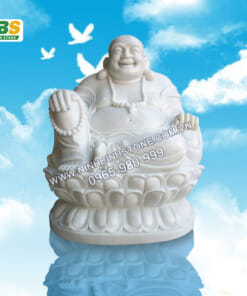 Tượng phật Di lặc đá trắng phong thủy