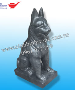 Chó đá đen NBS-TCĐ 214 - Tượng chó đá phong thủy đẹp