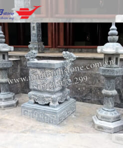 Lư hương và đèn đá nguyên khối NBS-DD258