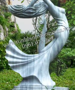 Tượng cô gái nguyên khối đá xanh NBS-TCG217