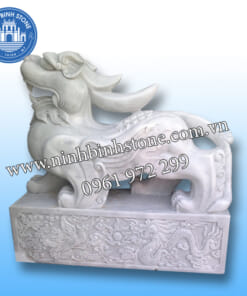 Tỳ hưu đá trắng nguyên khối NBS-TH208