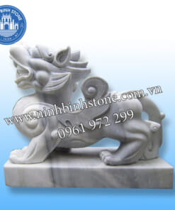 Tỳ hưu đá phong thủy màu trắng NBS-TH201