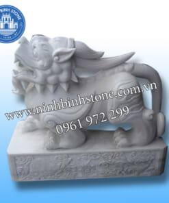 Tỳ hưu đá đẹp màu trắng - Tỳ hưu đá phong thủy NBS-TH202