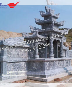 Lăng thờ đá xanh 3 mái đao NBS-LTD233
