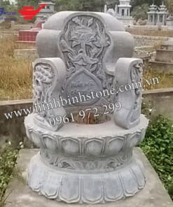 Mộ đá tròn đá đen nguyên khối NBS-MĐT221