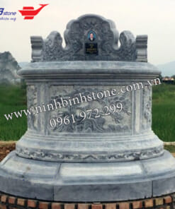 Mộ đá tròn khắc bông sen NBS-MĐT228