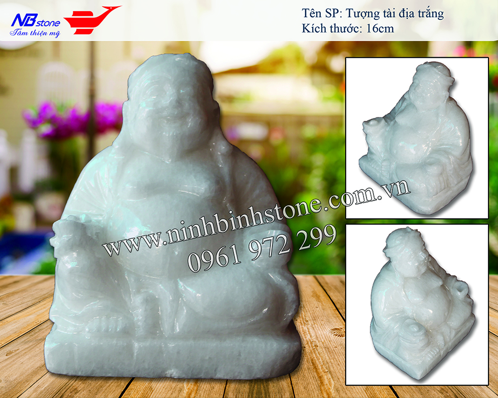 Tượng địa tài - để bàn bằng đá trắng NBS-PDL232 4 Tượng địa tài - để bàn bằng đá trắng