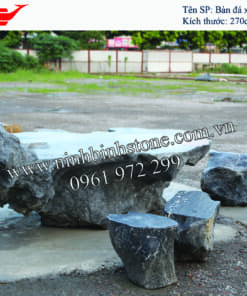 Bàn ghế đá xanh - 6 đôn NBS-BGD 235