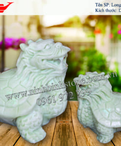 Tượng long quy đá trắng- để bàn NB-CGD226