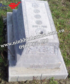 Mộ đá trắng không mái đơn giản NBS-MĐKM229