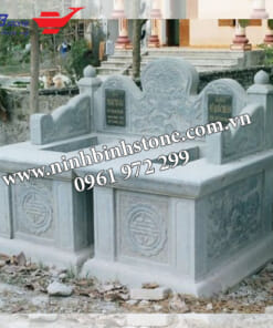 Mộ đôi không mái đá xanh NBS-MĐĐ256