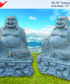 Tượng phật di lạc ngồi bằng đá nguyên khối NBS-PDL231