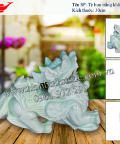 Tỳ hưu đá trắng thường NBS-TH215 - Tượng tỳ hưu bằng đá đẹp