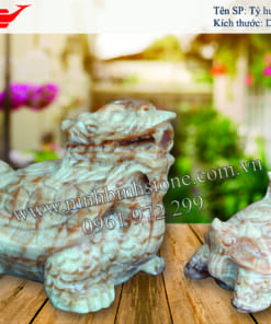 Tỳ hưu đá vân gỗ - để bàn NBS-TH214