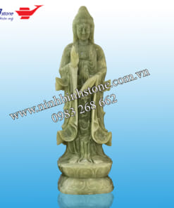 Tượng phật quan âm đá ngọc xanh NBS-TQA232