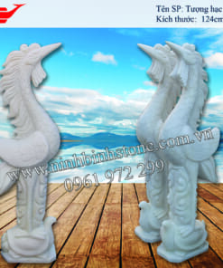 Tượng hạc trắng đá nguyên khối NB-CGD231