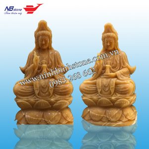 tượng phật đá thạch anh vàng