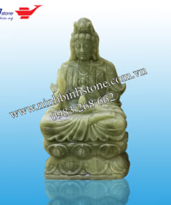 Tượng phật quan âm đá ngọc xanh đẹp phong thủy NBS-TQA231
