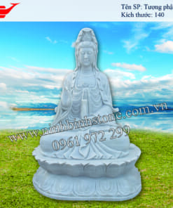 Tượng quan âm ngồi thiền trên đài sen NBS-TQA224