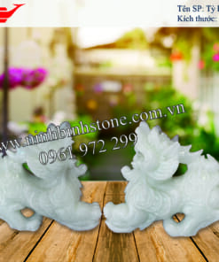 Tỳ hưu đá ngọc trắng - để bàn NBS-TH213