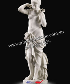 Tượng đá nghệ thuật - Tượng người phụ nữ bằng đá trắng NBS-TDNT233